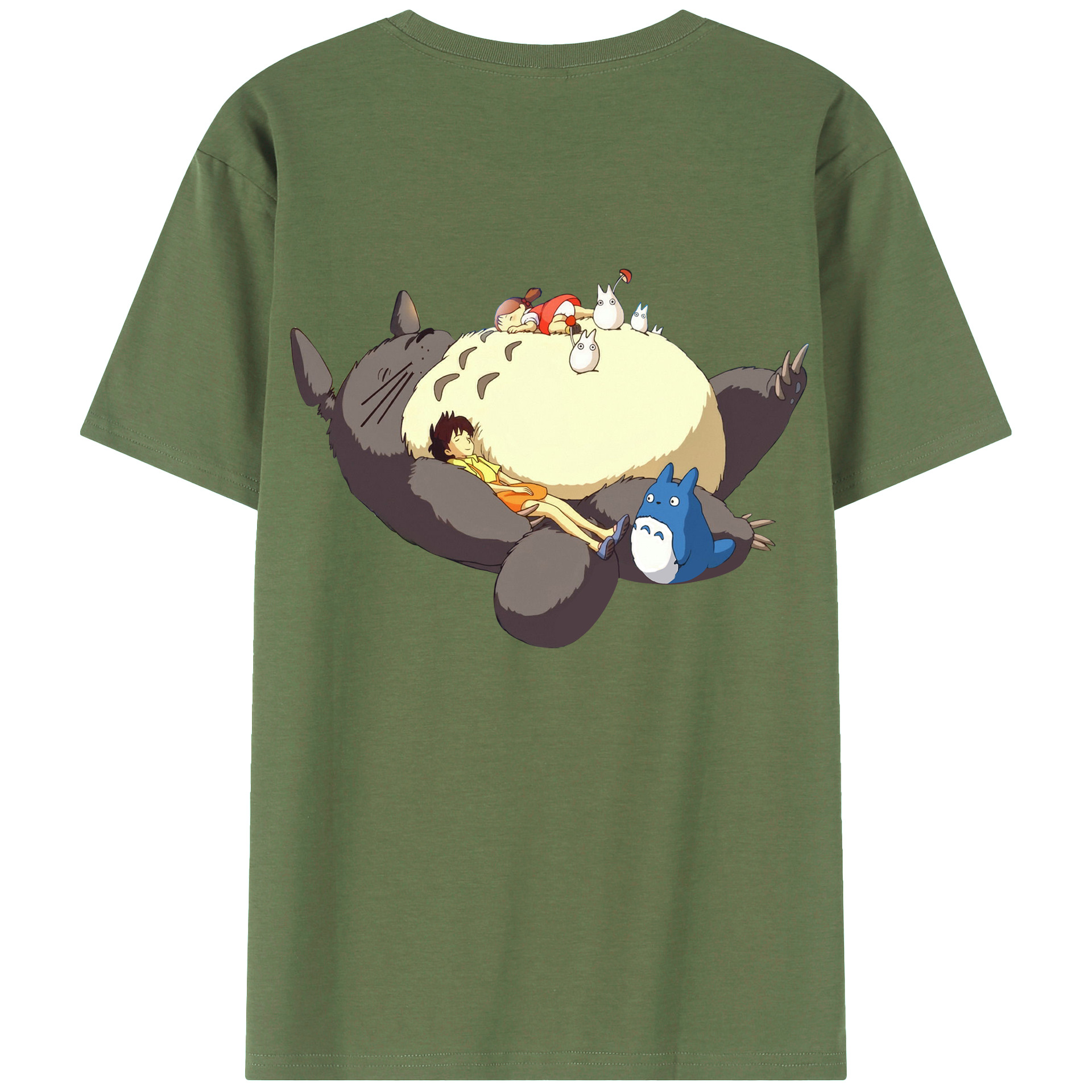 （画像用） となりのトトロ 草壁メイ 草壁サツキ My Neighbor Totoro Satsuki Kusakabe Mei Kusakabe 綿100％ メンズ半袖Tシャツ（バックプリント） 通気性